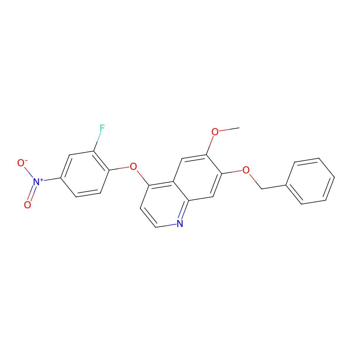 7-(Benzyloxy)-4-(2-fluoro-4-nitrophenoxy)-6-methoxyquinoline molecular structure, CAS 479690-03-4