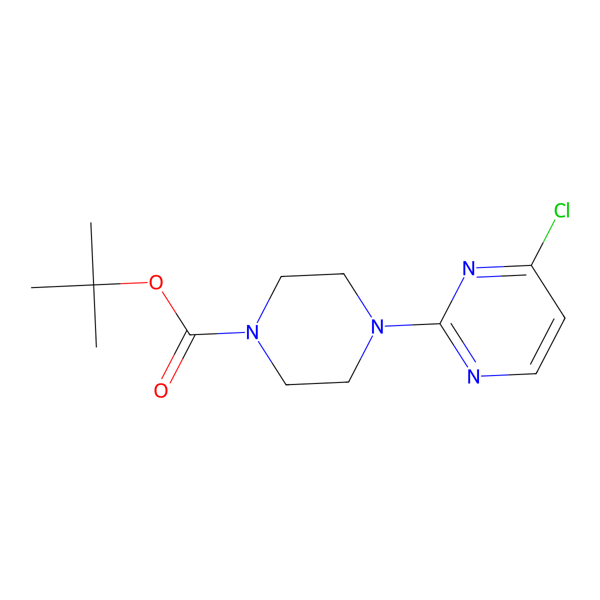 Tert-butyl 4-(4-chloropyrimidin-2-yl)piperazine-1-carboxylate molecular structure, CAS 479691-42-4