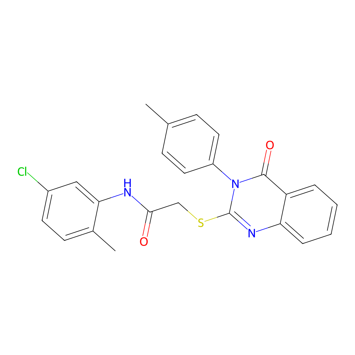 N-(5-chloro-2-methylphenyl)-2-{[3-(4-methylphenyl)-4-oxo-3,4-dihydroquinazolin-2-yl]sulfanyl}acetamide molecular structure, CAS 479696-47-4