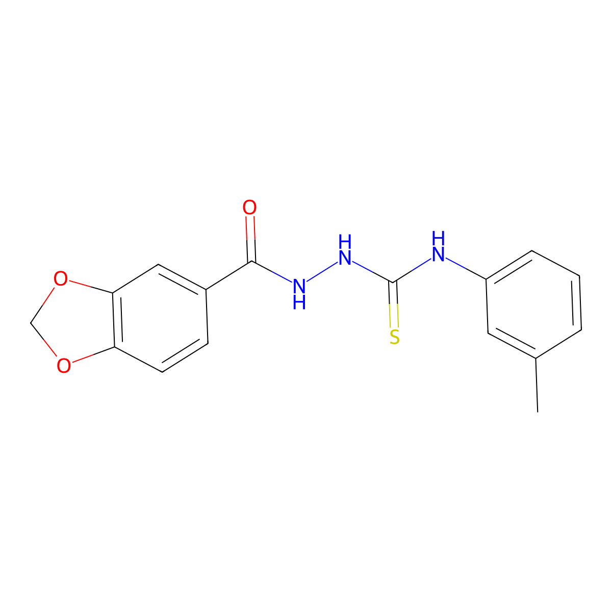 2-(1,3-benzodioxol-5-ylcarbonyl)-N-(3-methylphenyl)hydrazinecarbothioamide molecular structure, CAS 479714-55-1