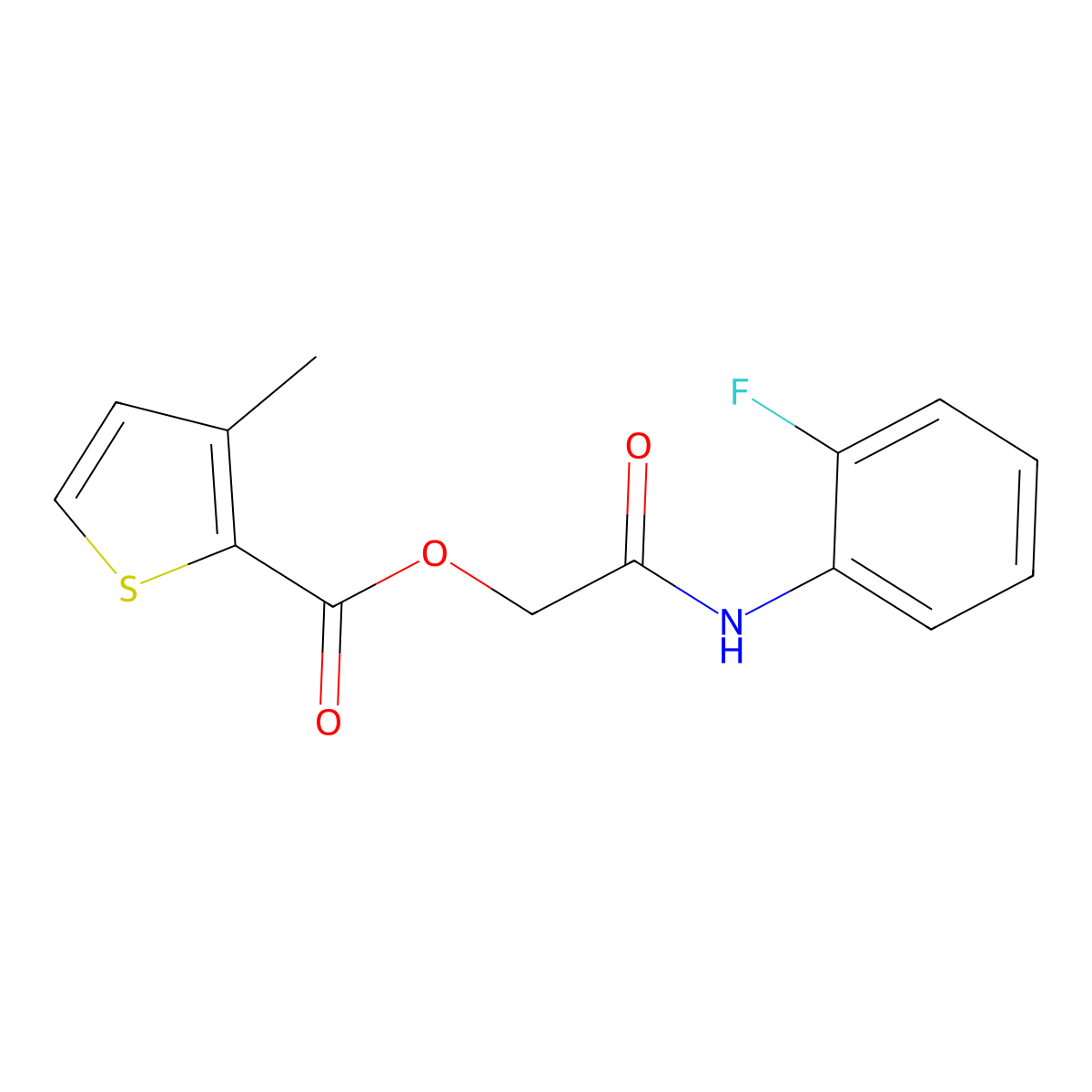 2-((2-Fluorophenyl)amino)-2-oxoethyl 3-methylthiophene-2-carboxylate molecular structure, CAS 479717-93-6