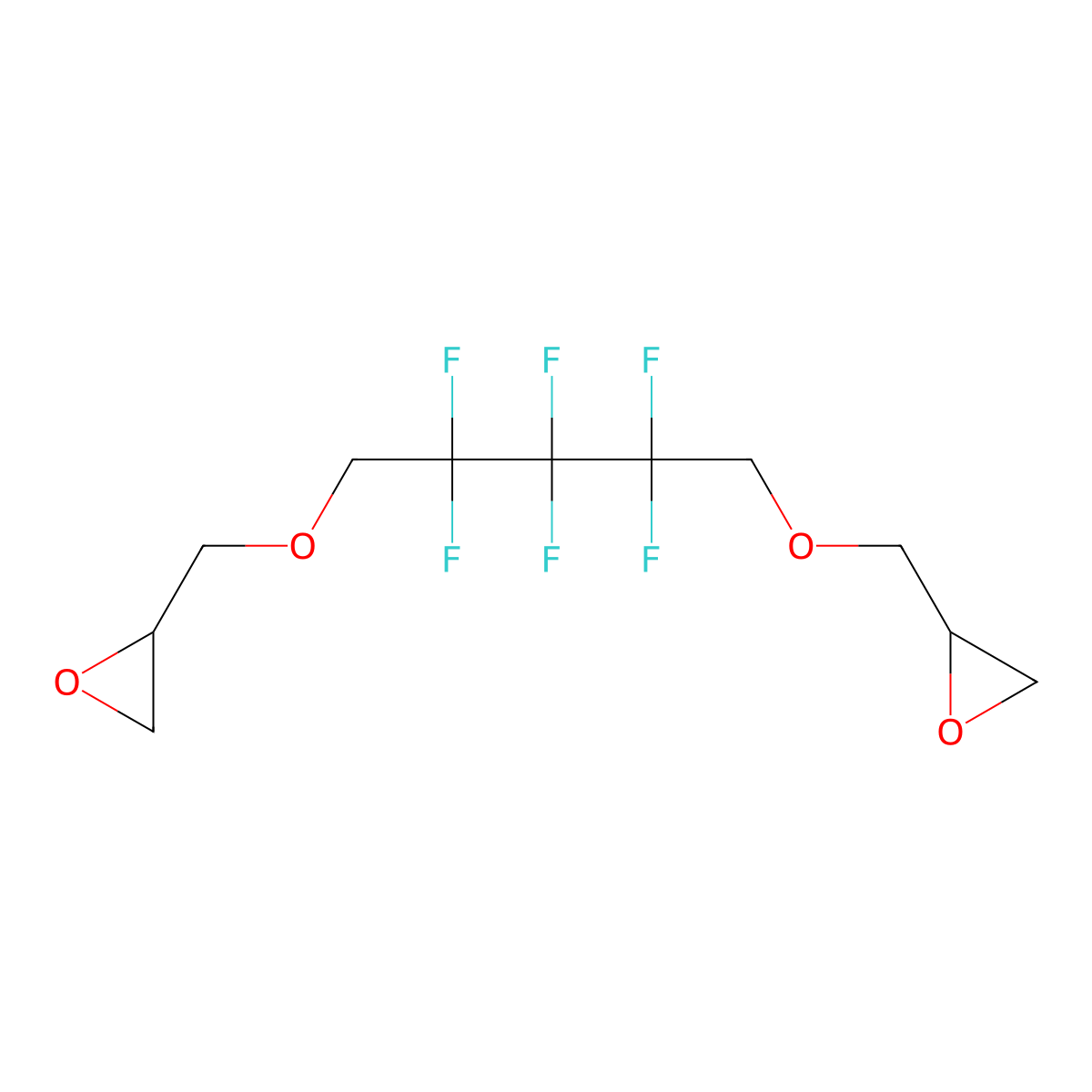 1,5-Bis(2,3-epoxypropoxy)-2,2,3,3,4,4-hexafluoropentane molecular structure, CAS 4798-39-4