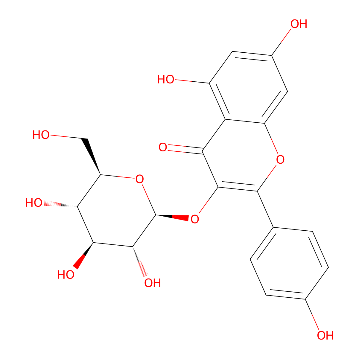 Astragalin molecular structure, CAS 480-10-4