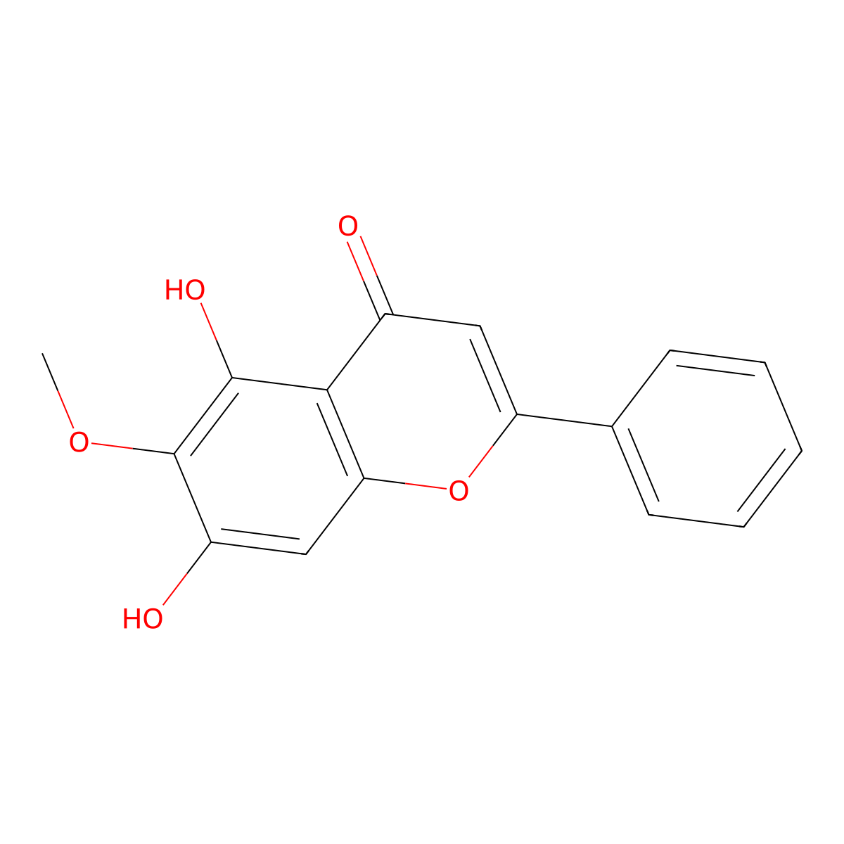 Oroxylin A molecular structure, CAS 480-11-5