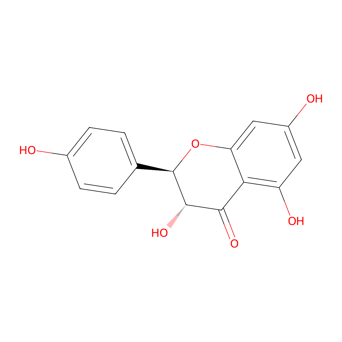Dihydrokaempferol molecular structure, CAS 480-20-6