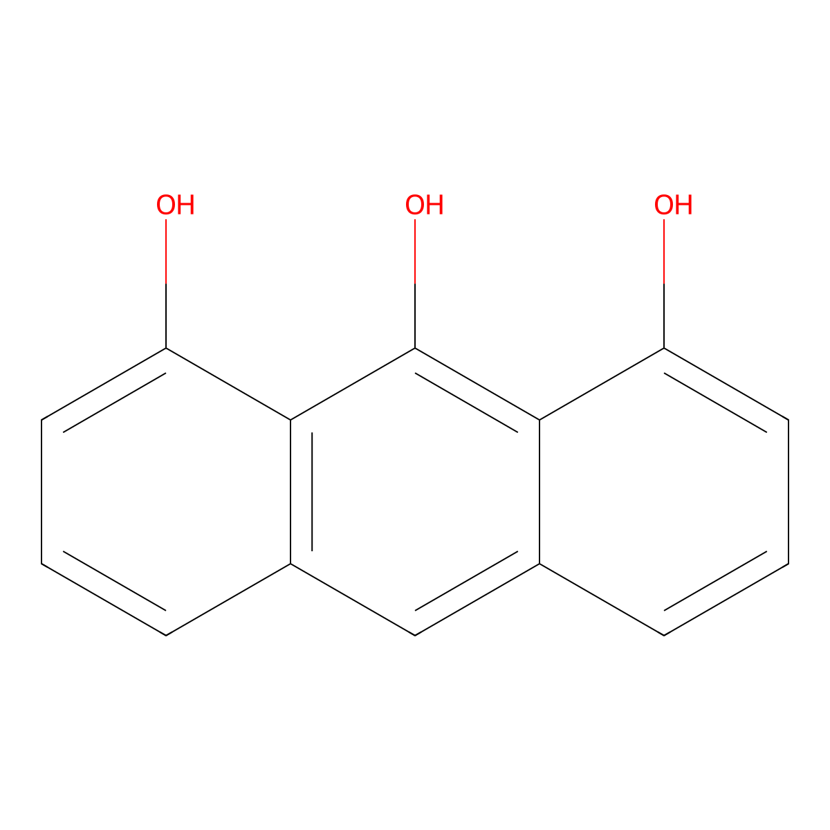 1,8,9-Anthracenetriol molecular structure, CAS 480-22-8
