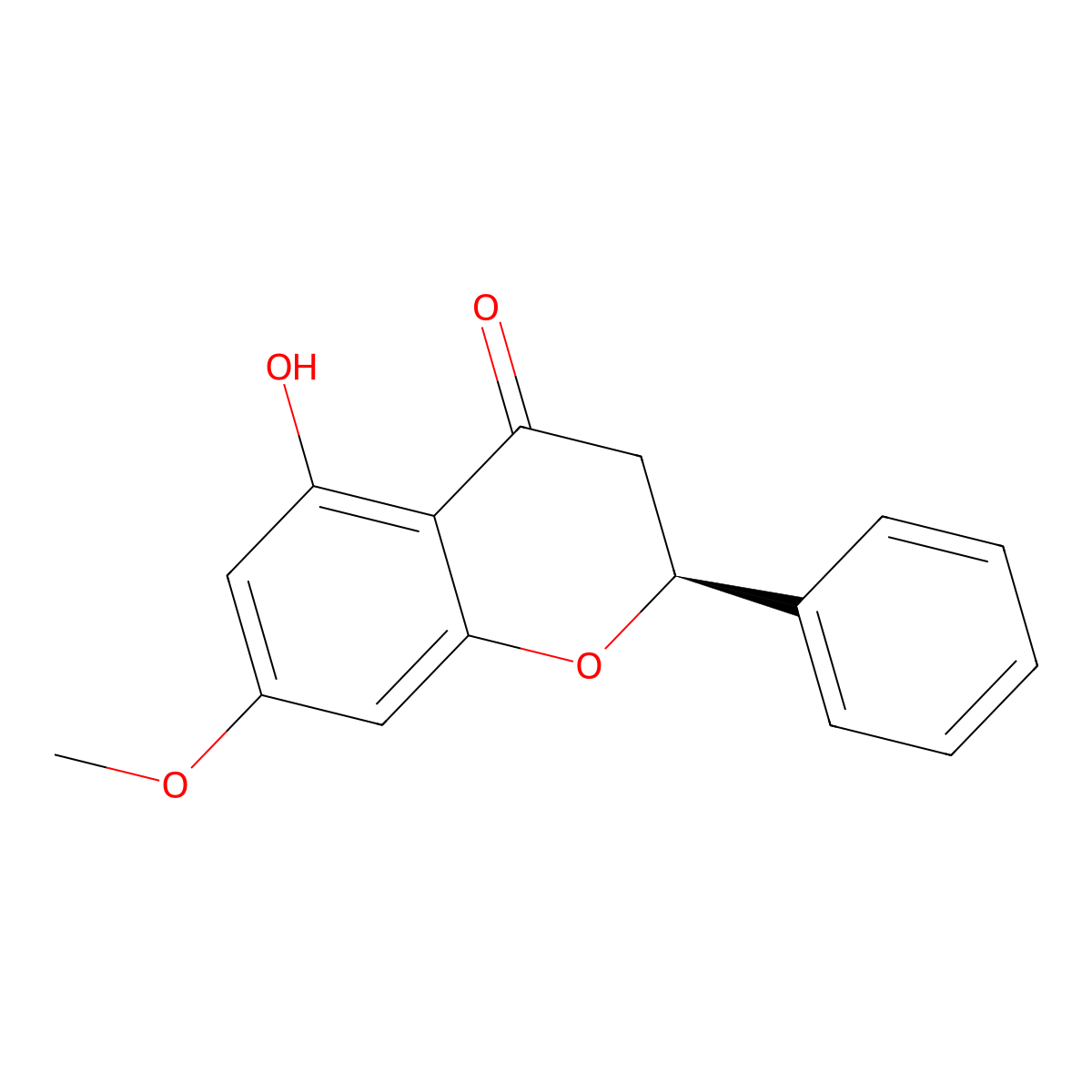 (-)-Pinostrobin molecular structure, CAS 480-37-5