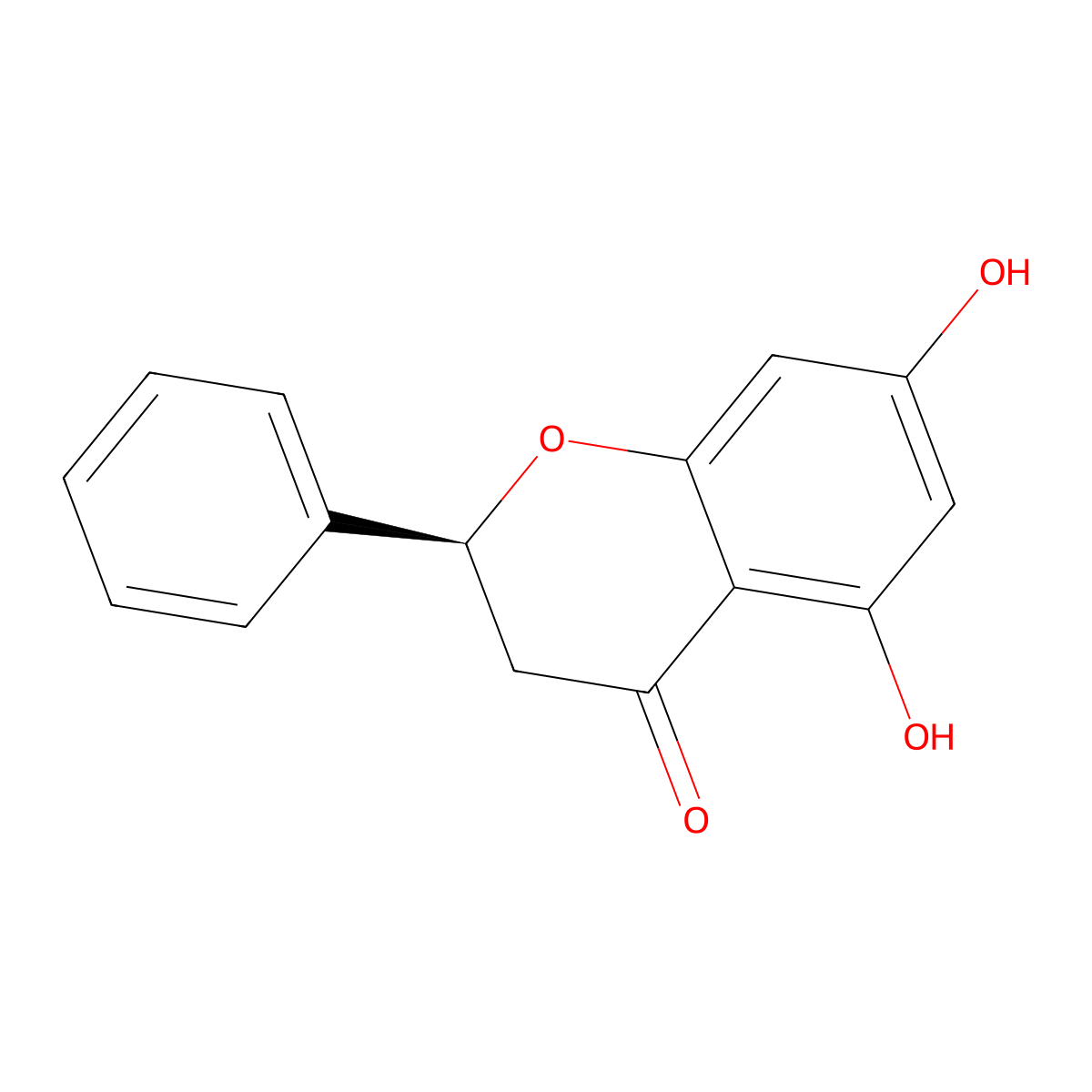 (+)-Pinocembrin molecular structure, CAS 480-39-7