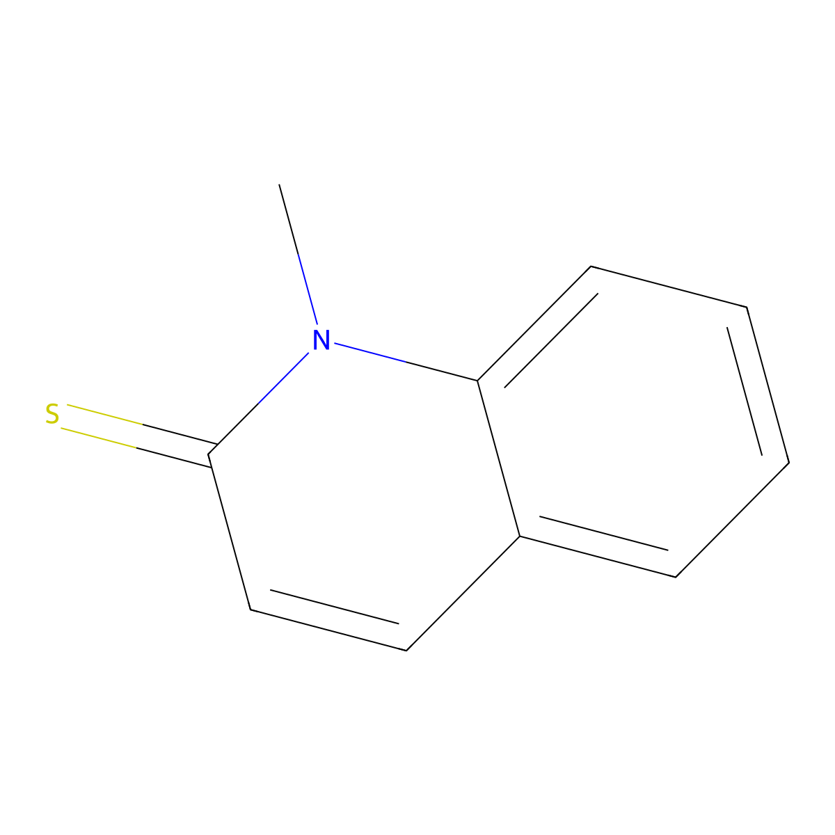 1-Methyl-2(1H)-quinolinethione molecular structure, CAS 4800-27-5