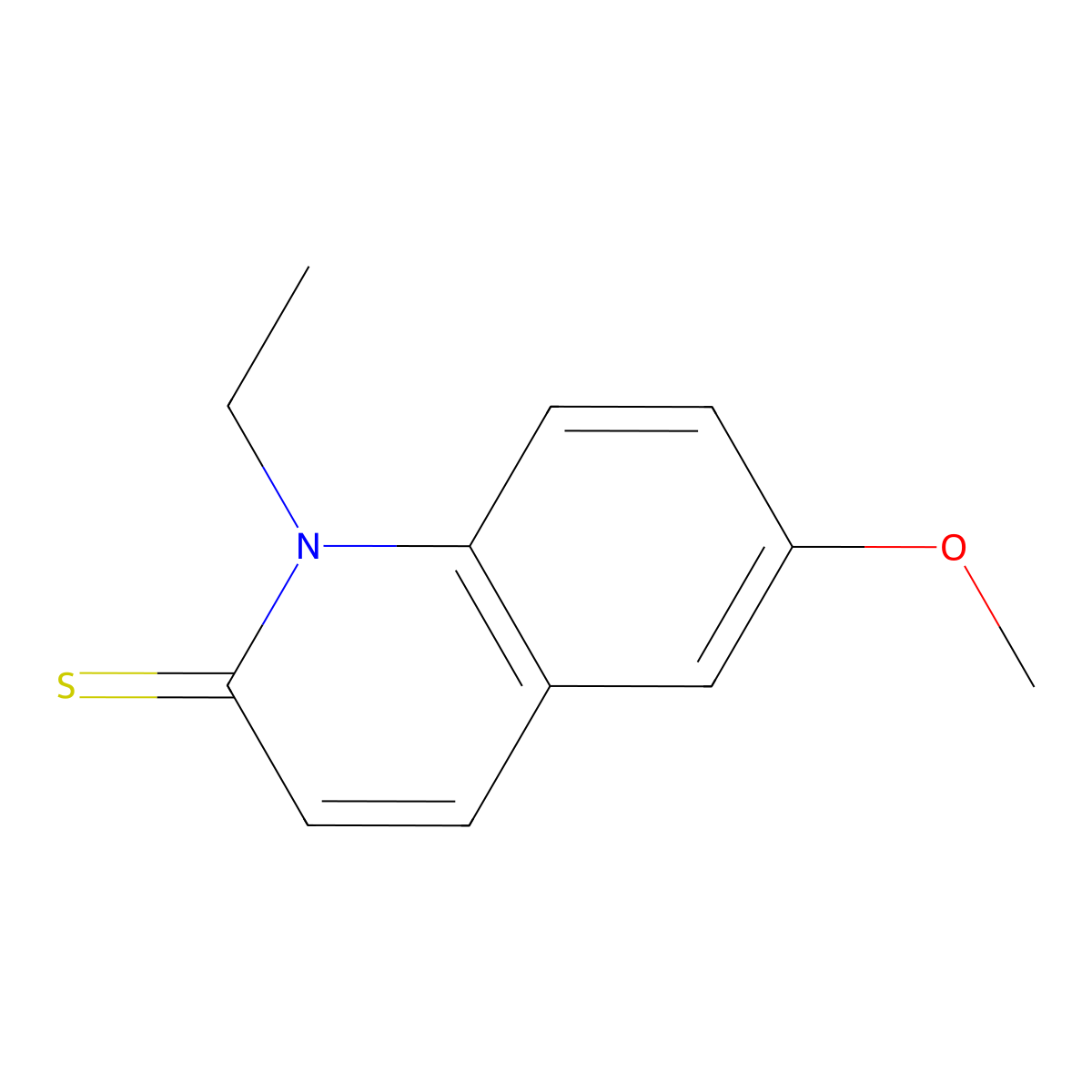 1-Ethyl-6-methoxyquinoline-2-thione molecular structure, CAS 4800-53-7