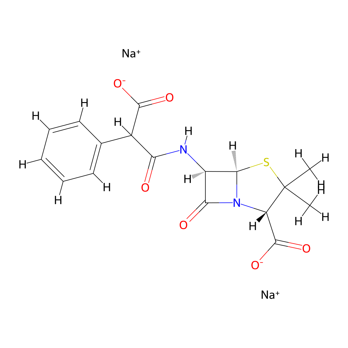 Carbenicillin Disodium molecular structure, CAS 4800-94-6