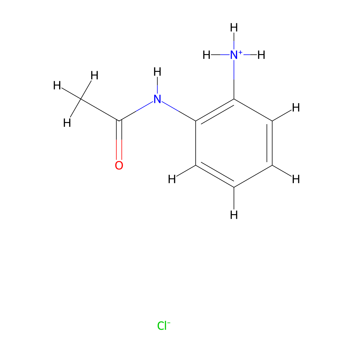 (2-Acetamidophenyl)azanium chloride molecular structure, CAS 4801-39-2