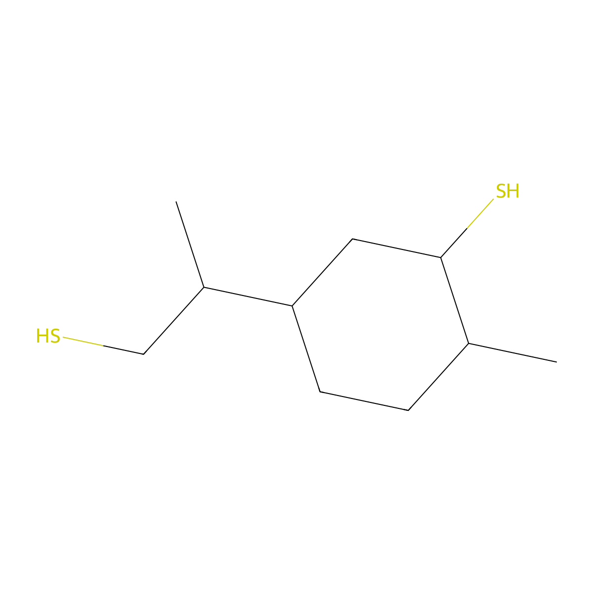 3-Mercapto-beta,4-dimethylcyclohexaneethanethiol molecular structure, CAS 4802-20-4