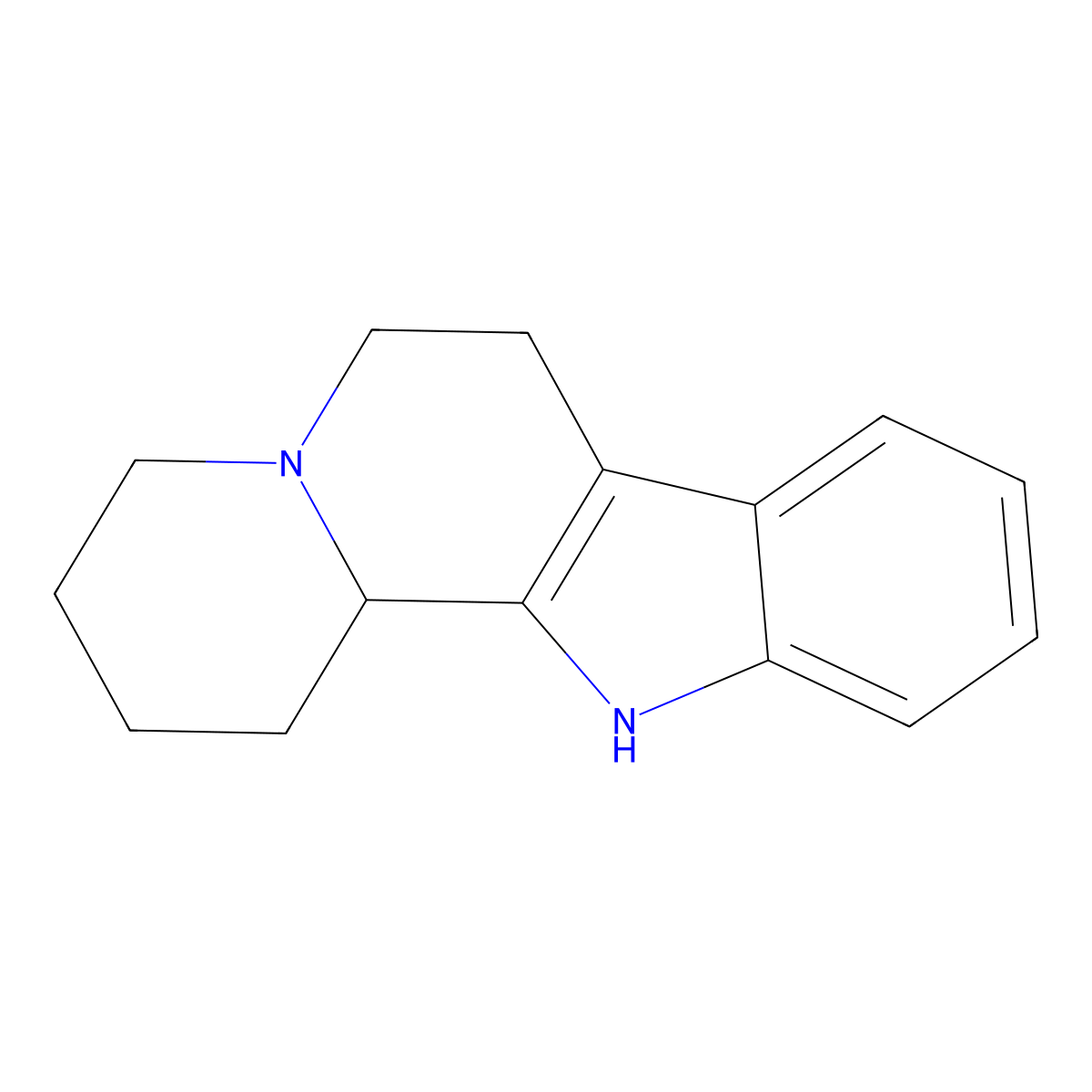 1,2,3,4,6,7,12,12b-Octahydroindolo(2,3-a)quinolizine molecular structure, CAS 4802-79-3