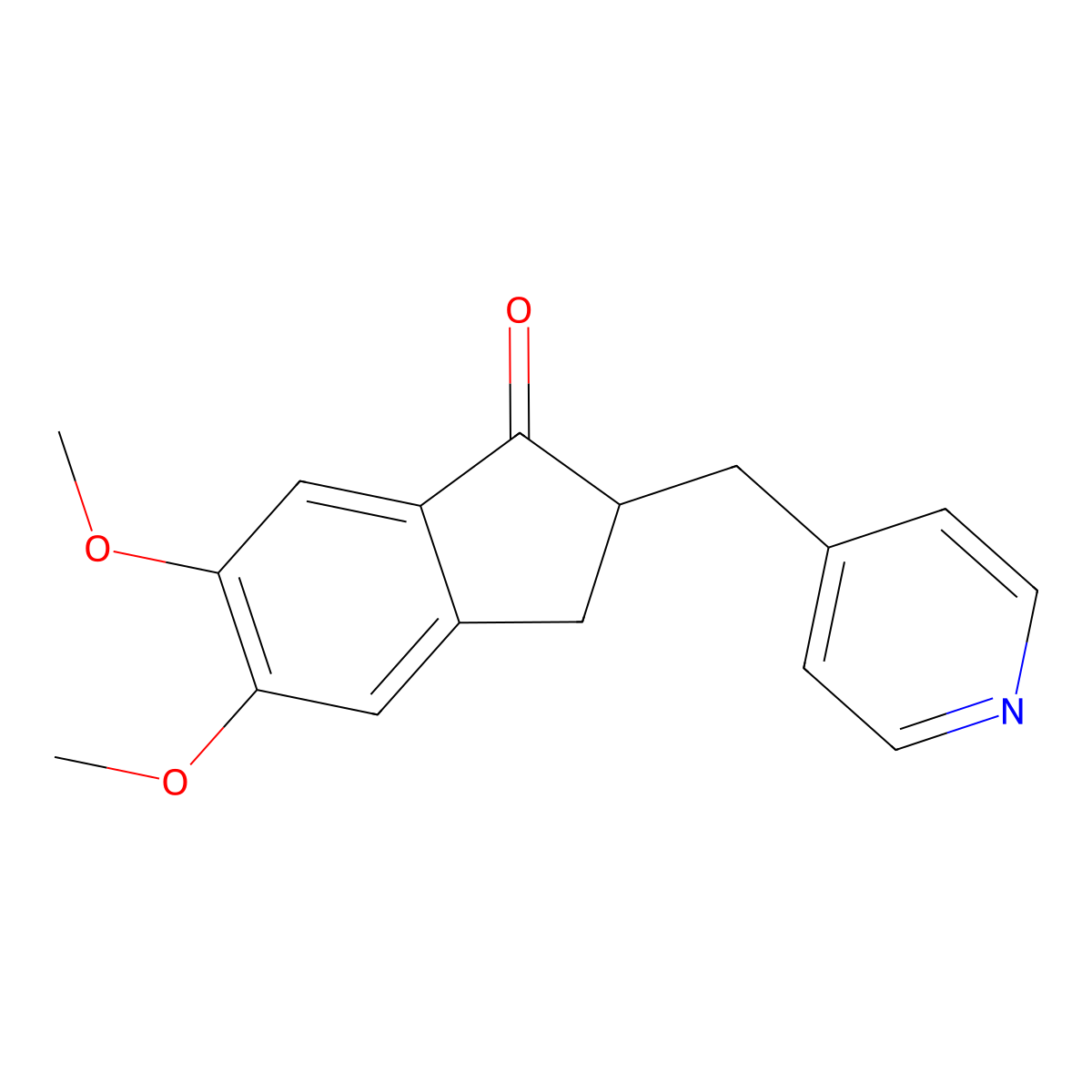 5,6-Dimethoxy-2-(pyridin-4-ylmethyl)indan-1-one molecular structure, CAS 4803-57-0