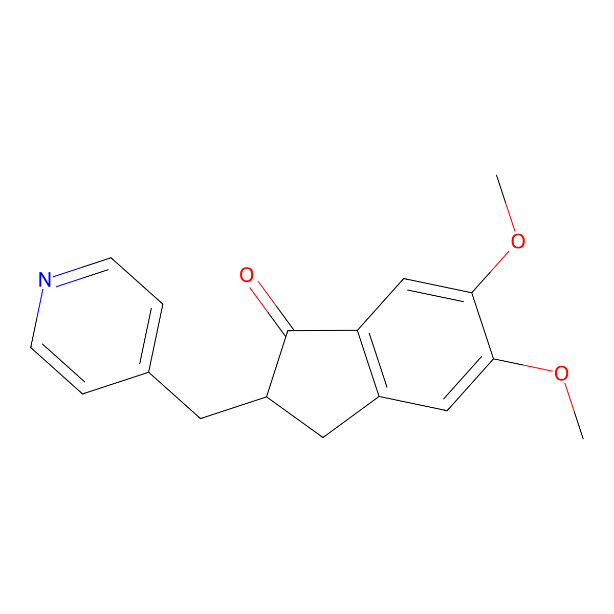 5,6-Dimethoxy-2-(pyridin-4-ylmethyl)indan-1-one molecular structure, CAS 4803-57-0