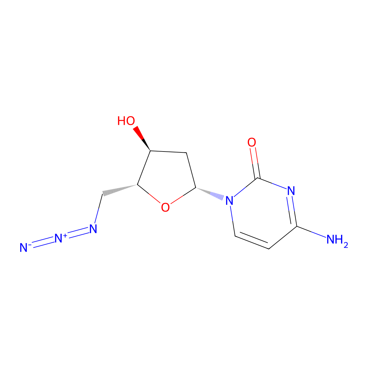 5'-Azido-2',5'-dideoxycytidine molecular structure, CAS 4803-88-7