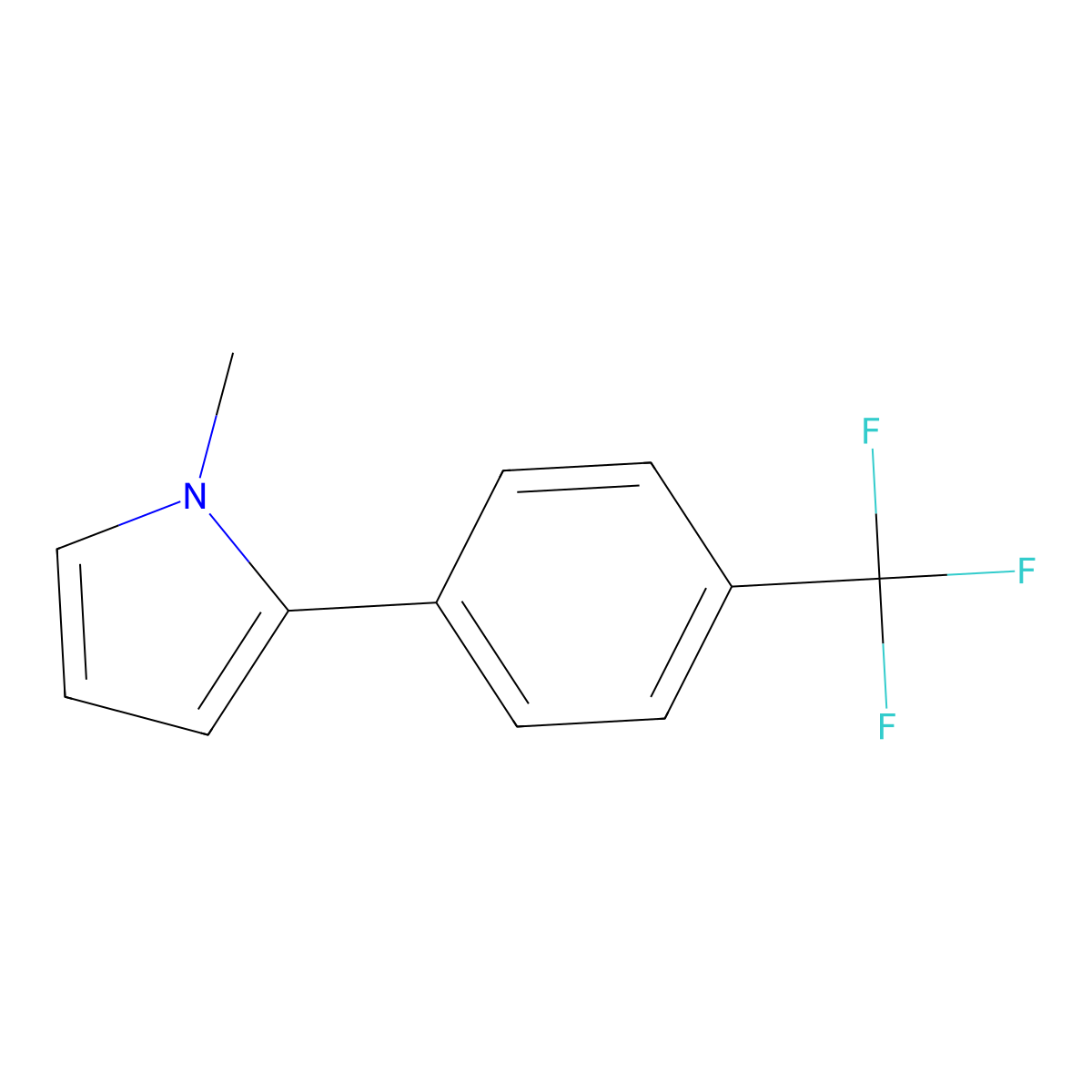 1-methyl-2-(4-(trifluoromethyl)phenyl)-1H-pyrrole molecular structure, CAS 480390-47-4