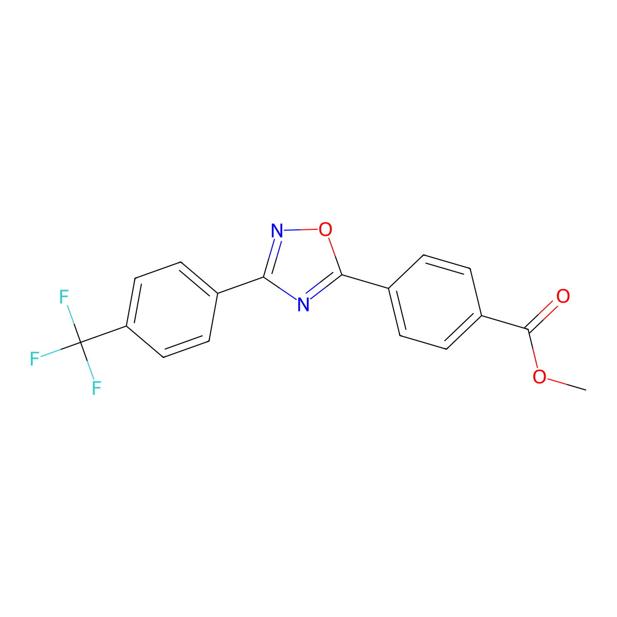 Methyl 4-(3-(4-(trifluoromethyl)phenyl)-1,2,4-oxadiazol-5-yl)benzoate molecular structure, CAS 480390-86-1