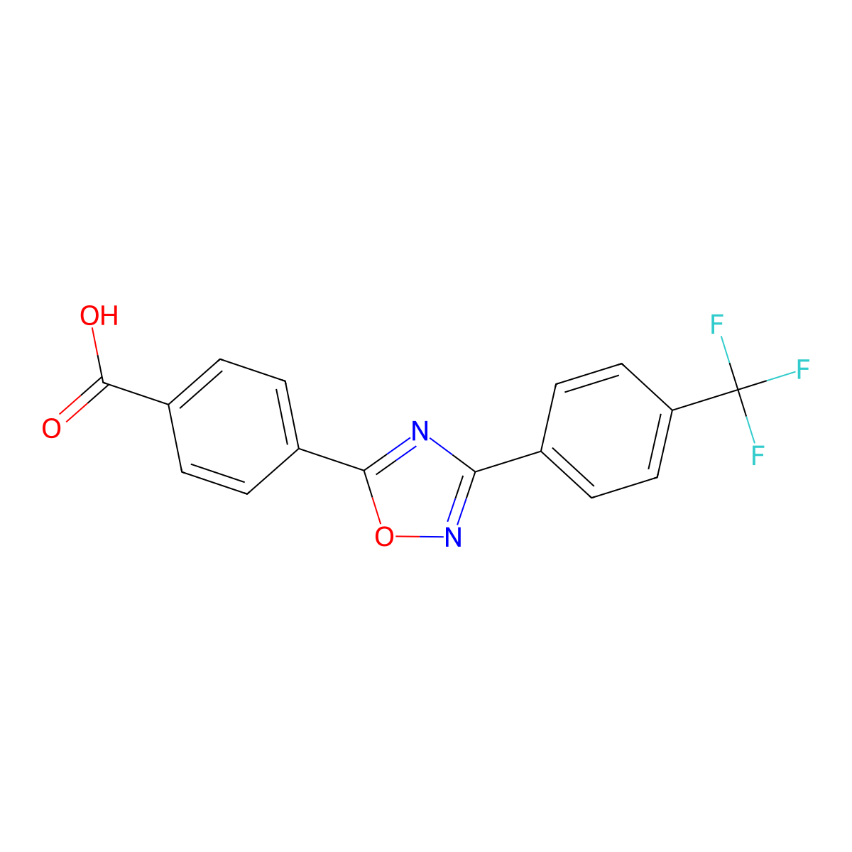 4-(3-(4-(Trifluoromethyl)phenyl)-1,2,4-oxadiazol-5-yl)benzoic acid molecular structure, CAS 480390-88-3