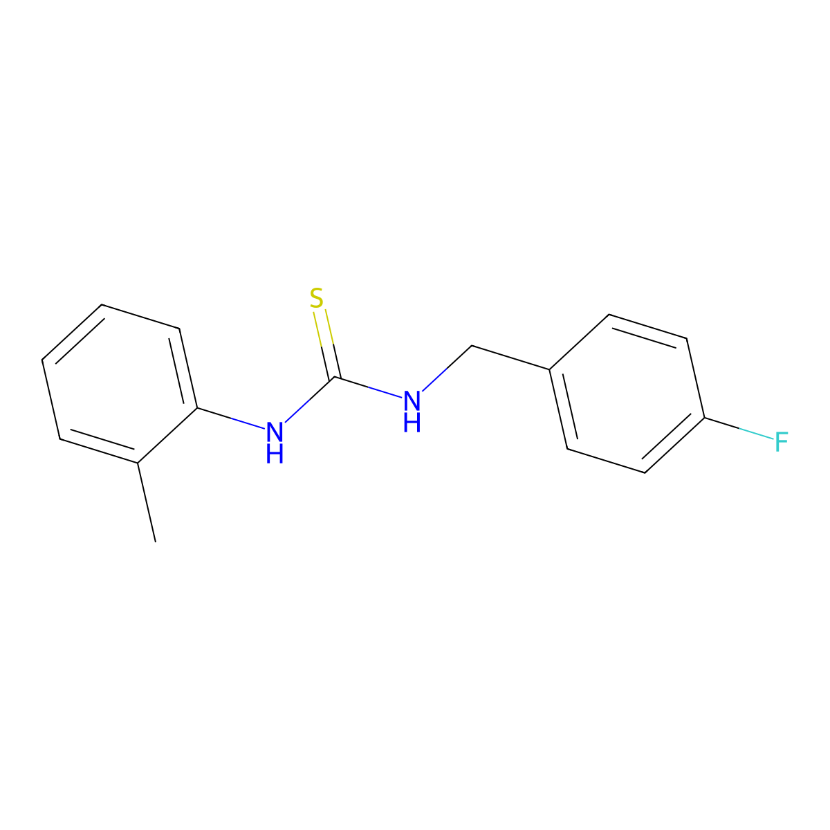 1-(4-Fluorobenzyl)-3-(2-methylphenyl)thiourea molecular structure, CAS 480396-94-9