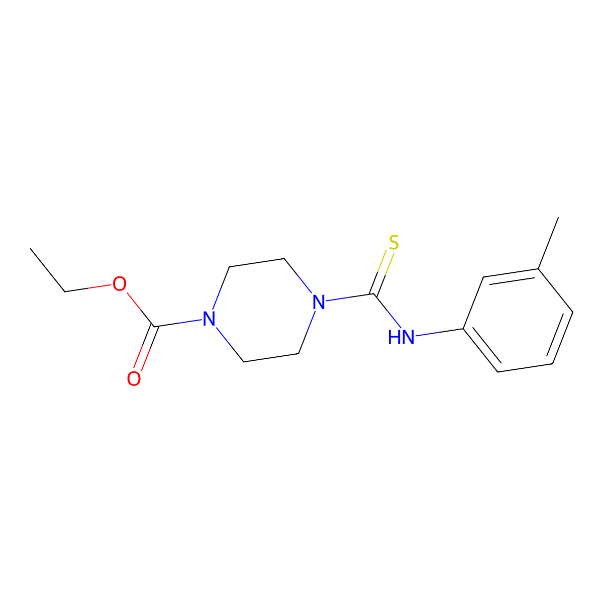 Ethyl 4-[(3-methylphenyl)carbamothioyl]piperazine-1-carboxylate molecular structure, CAS 480412-33-7