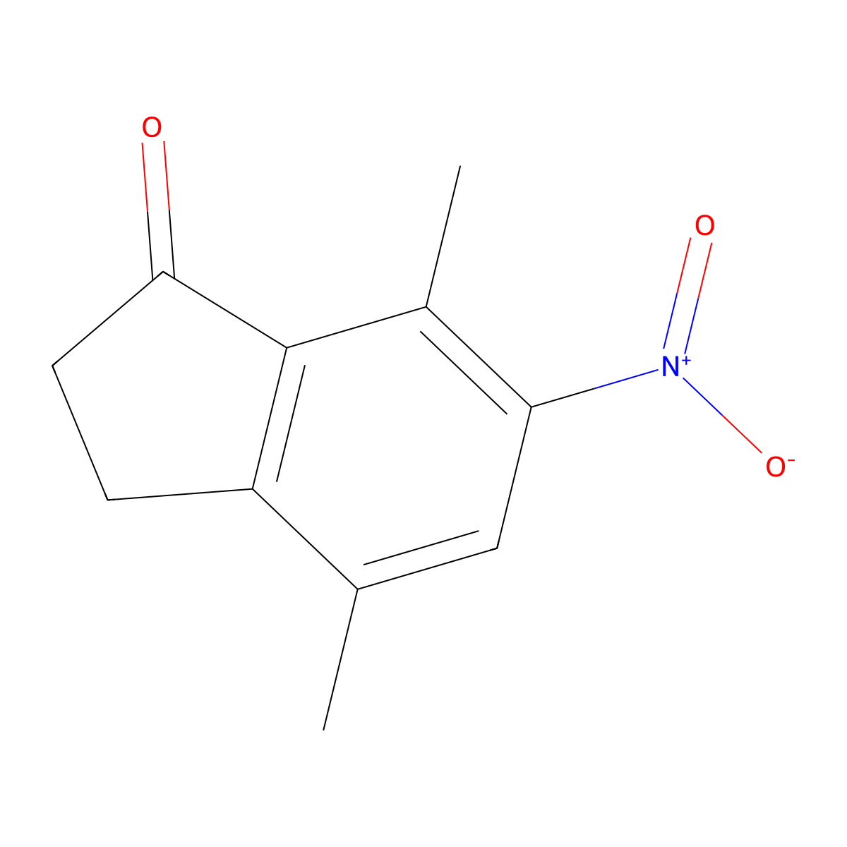 4,7-dimethyl-6-nitro-2,3-dihydro-1H-inden-1-one molecular structure, CAS 480418-83-5