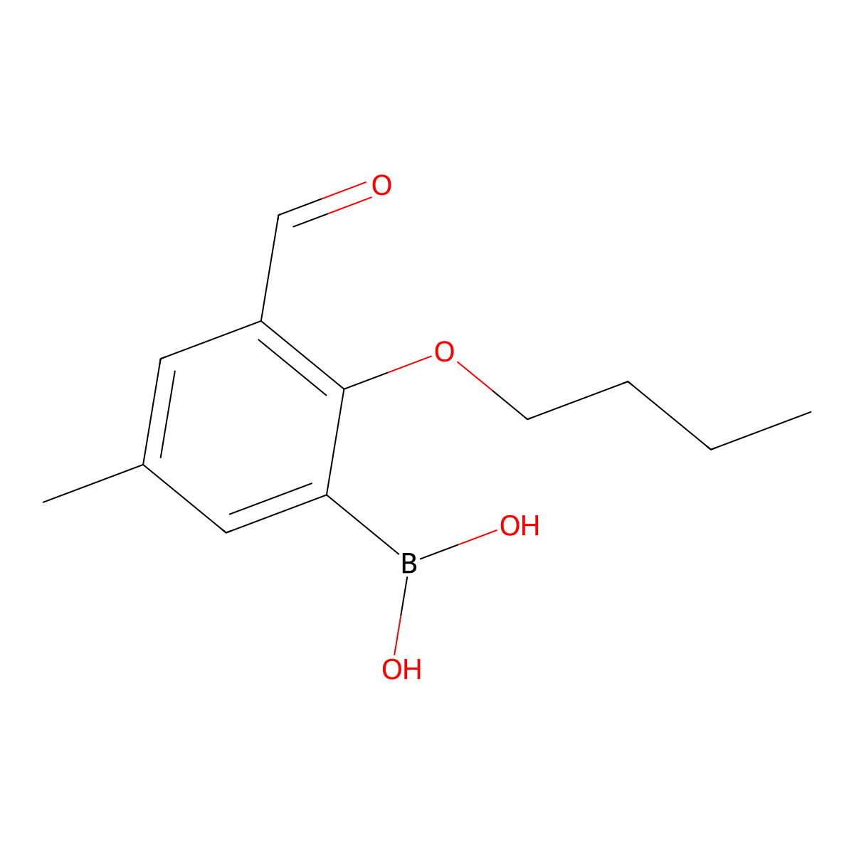 (2-Butoxy-3-formyl-5-methylphenyl)boronic acid molecular structure, CAS 480424-51-9