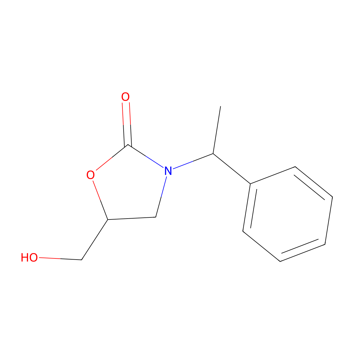 (5S)-5-(Hydroxymethyl)-3-[(1R)-1-phenylethyl]-2-oxazolidinone molecular structure, CAS 480424-72-4