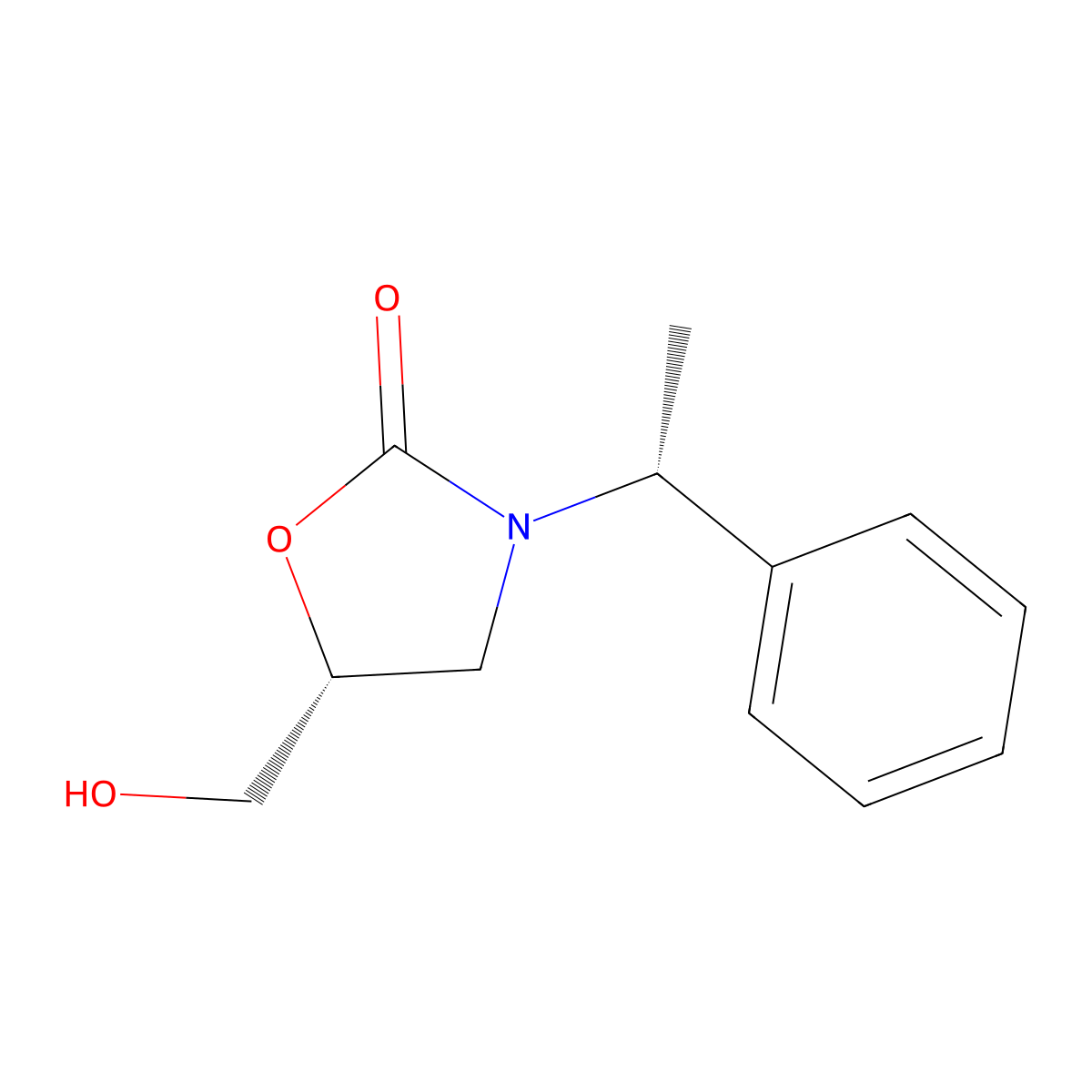 (5R)-5-(hydroxymethyl)-3-[(1R)-1-phenylethyl]-1,3-oxazolidin-2-one molecular structure, CAS 480424-73-5