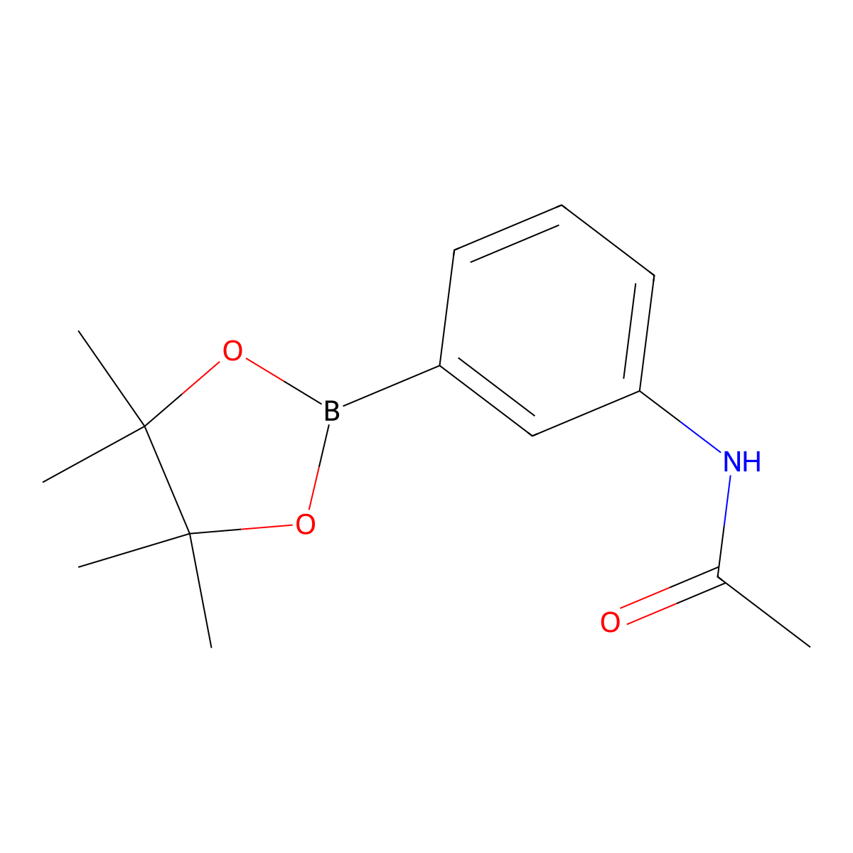 3'-(4,4,5,5-Tetramethyl-1,3,2-dioxaborolan-2-yl)acetanilide molecular structure, CAS 480424-93-9