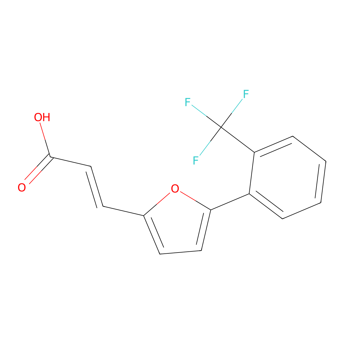 3-{5-[2-(Trifluoromethyl)phenyl]-2-furyl}acrylic acid molecular structure, CAS 480425-31-8
