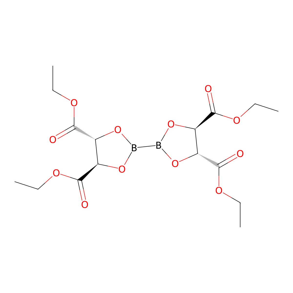 Bis(diethyl-L-tartrate glycolato)diboron molecular structure, CAS 480438-20-8