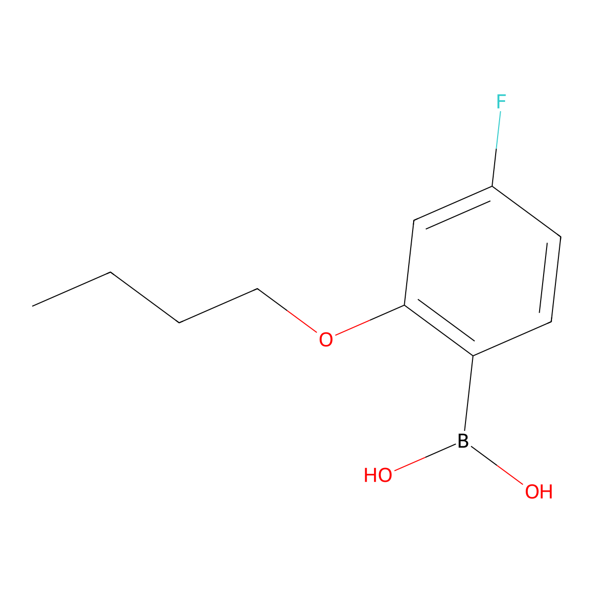 (2-Butoxy-4-fluorophenyl)boronic acid molecular structure, CAS 480438-61-7