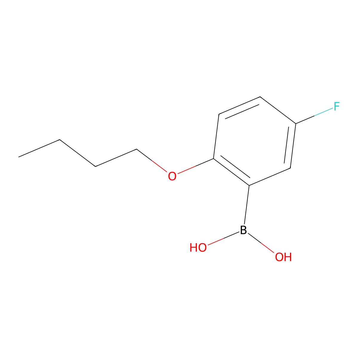 (2-Butoxy-5-fluorophenyl)boronic acid molecular structure, CAS 480438-62-8