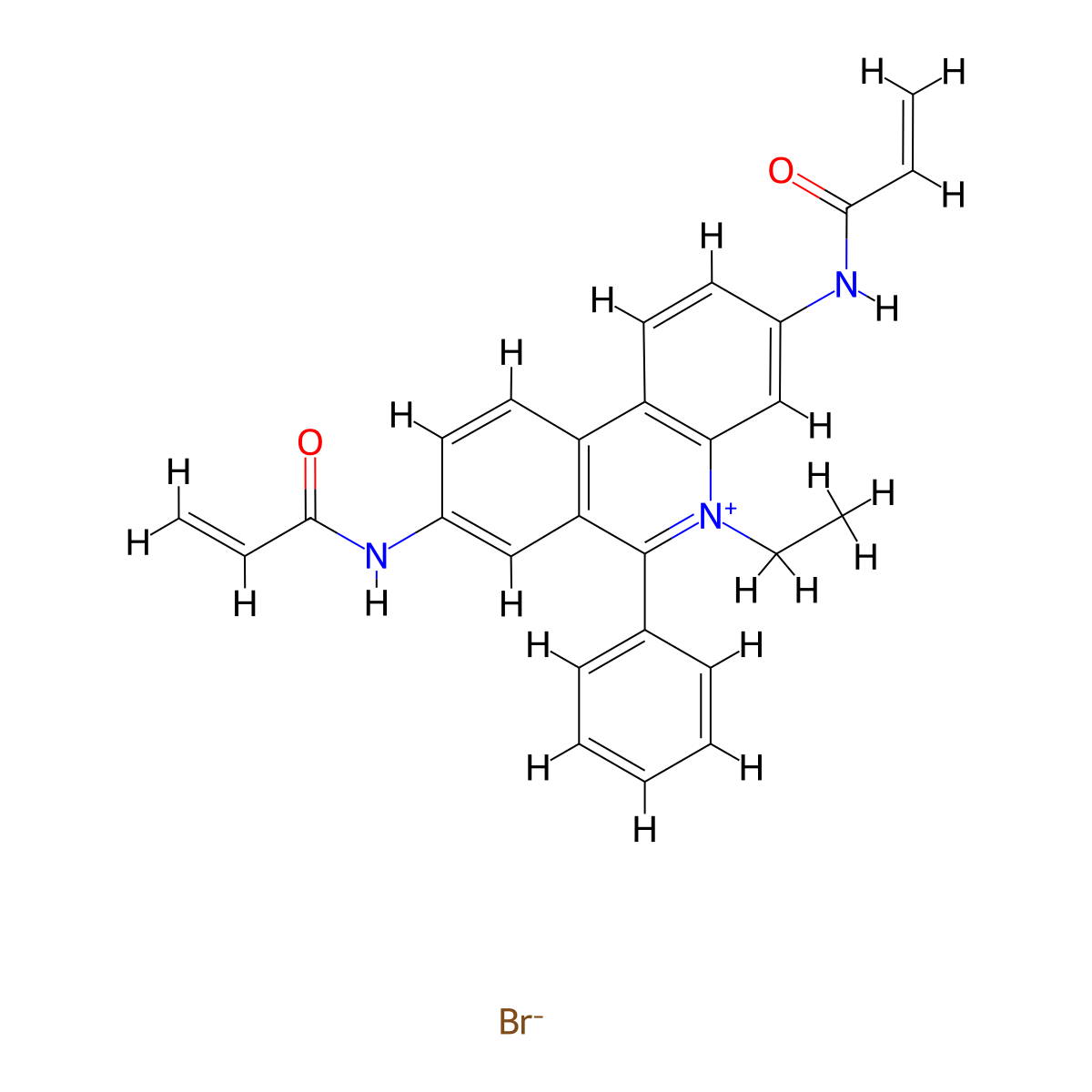 3,8-Bis(acryloylamino)-5-ethyl-6-phenylphenanthridin-5-ium bromide molecular structure, CAS 480438-67-3