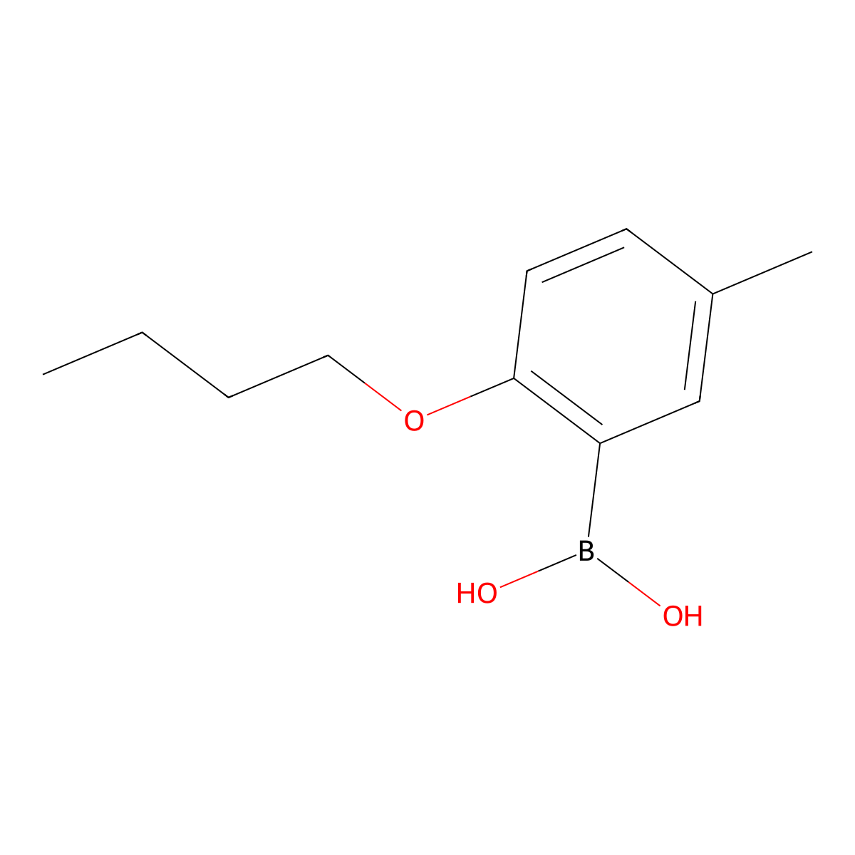 2-Butoxy-5-methylphenylboronic acid molecular structure, CAS 480438-72-0