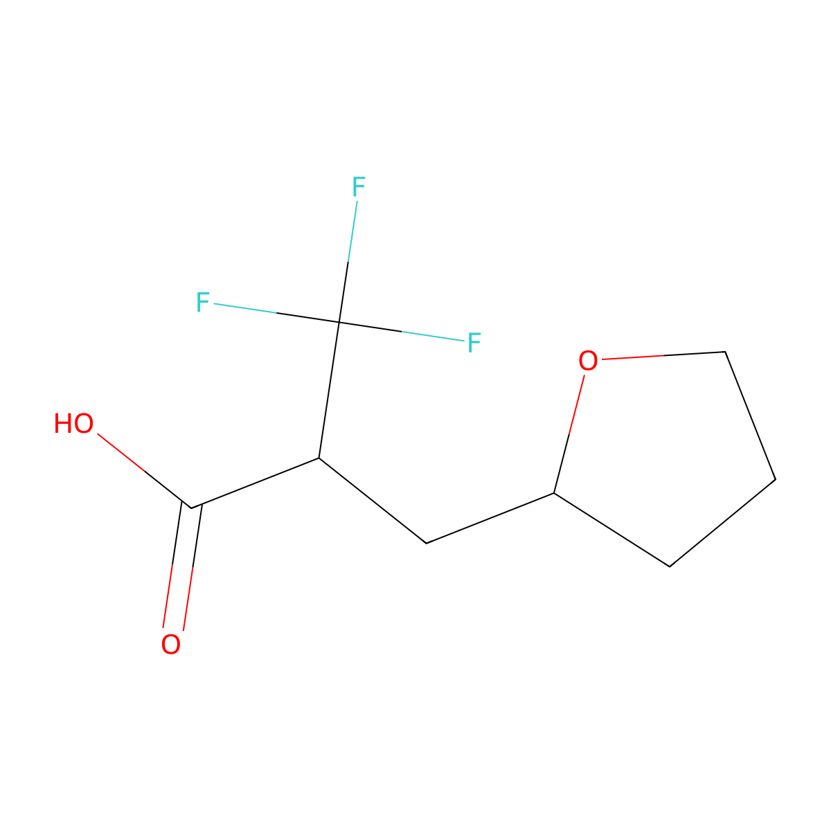 3,3,3-trifluoro-2-(oxolan-2-ylmethyl)propanoic Acid molecular structure, CAS 480438-81-1