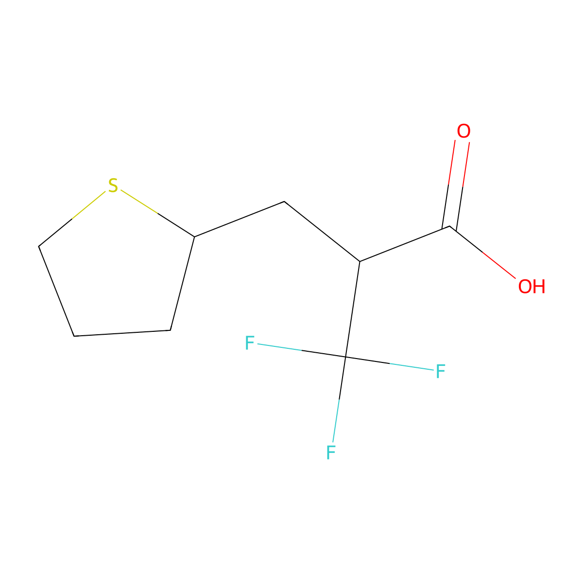 3,3,3-trifluoro-2-(thiolan-2-ylmethyl)propanoic Acid molecular structure, CAS 480438-83-3