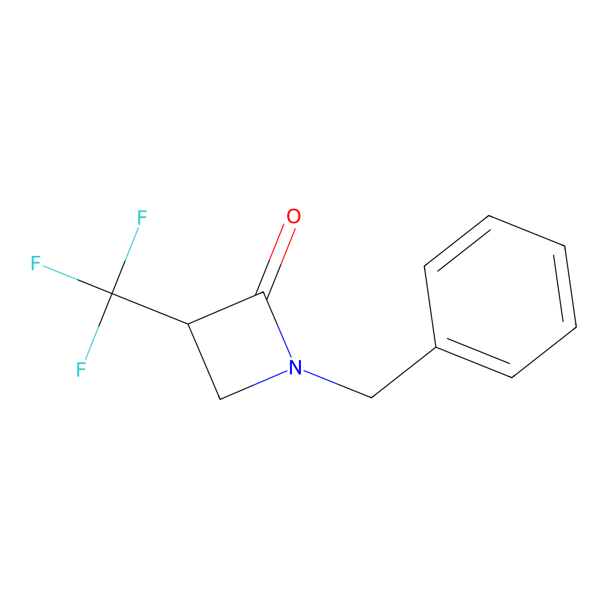 1-Benzyl-3-(trifluoromethyl)azetidin-2-one molecular structure, CAS 480438-91-3