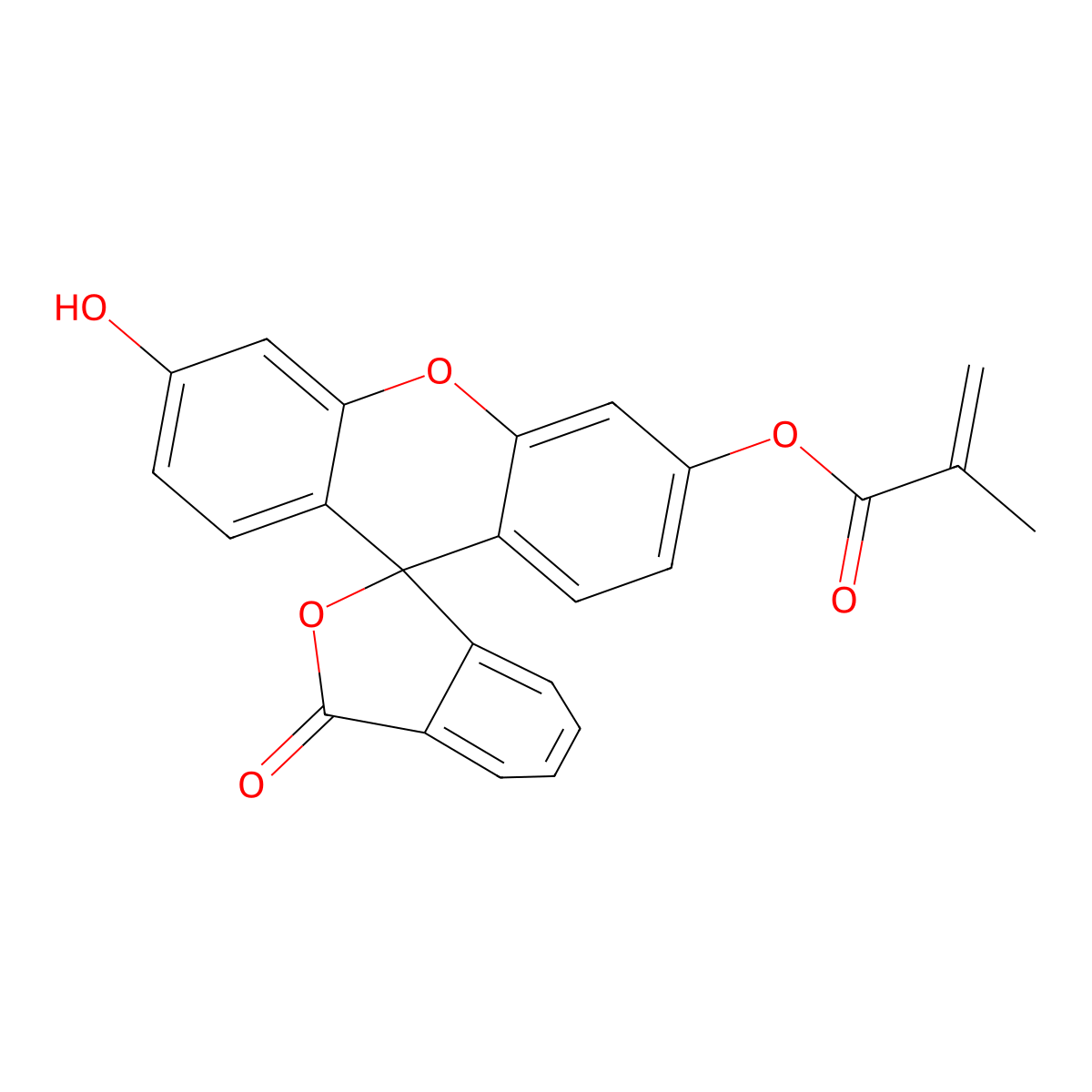 Fluorescein O-methacrylate molecular structure, CAS 480439-15-4