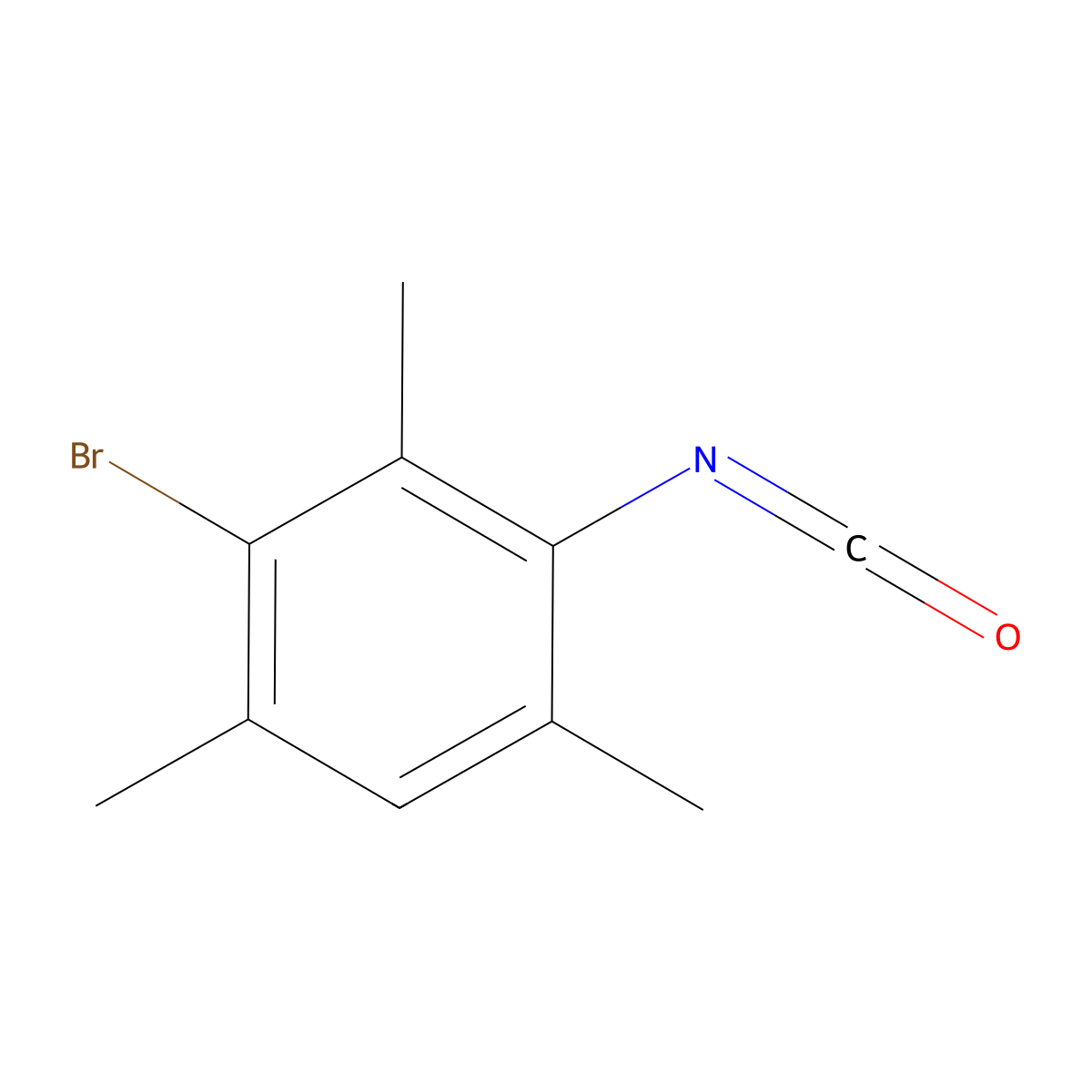 3-Bromo-2,4,6-trimethylphenyl isocyanate molecular structure, CAS 480439-19-8