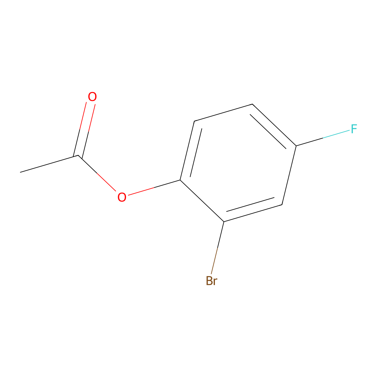 2-Bromo-4-fluorophenyl acetate molecular structure, CAS 480439-44-9