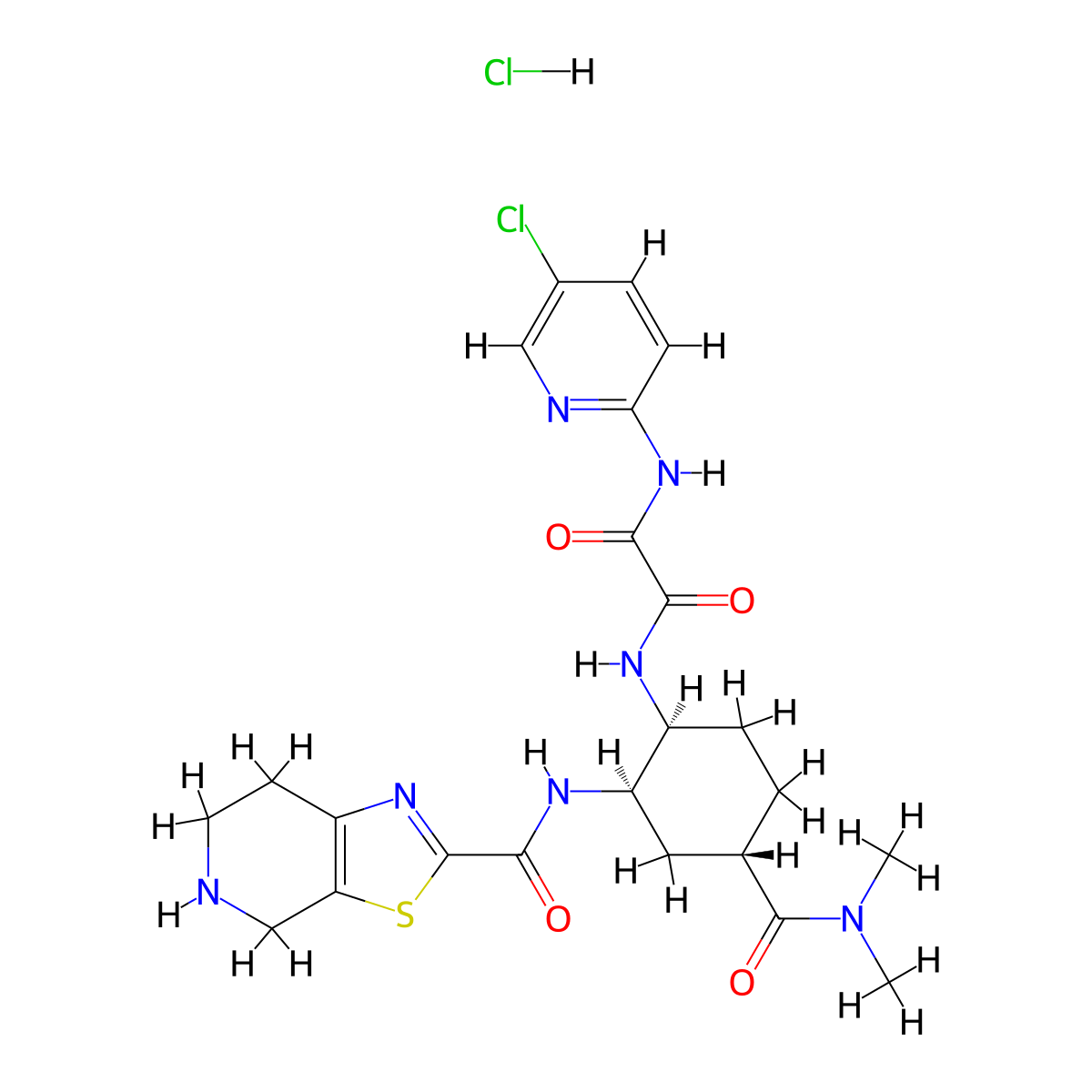 N-Desmethyl Edoxaban Hydrochloride molecular structure, CAS 480449-52-3