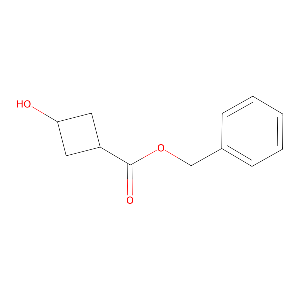 Benzyl 3-hydroxycyclobutane-1-carboxylate molecular structure, CAS 480449-99-8