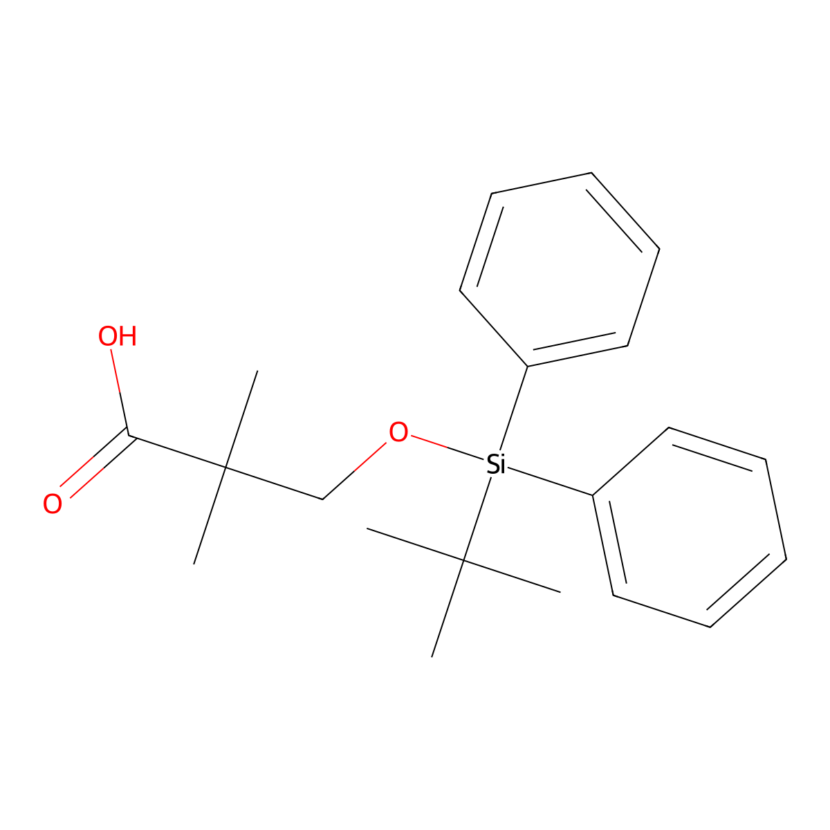 3-((Tert-butyl(diphenyl)silyl)oxy)-2,2-dimethylpropanoic acid molecular structure, CAS 480450-04-2