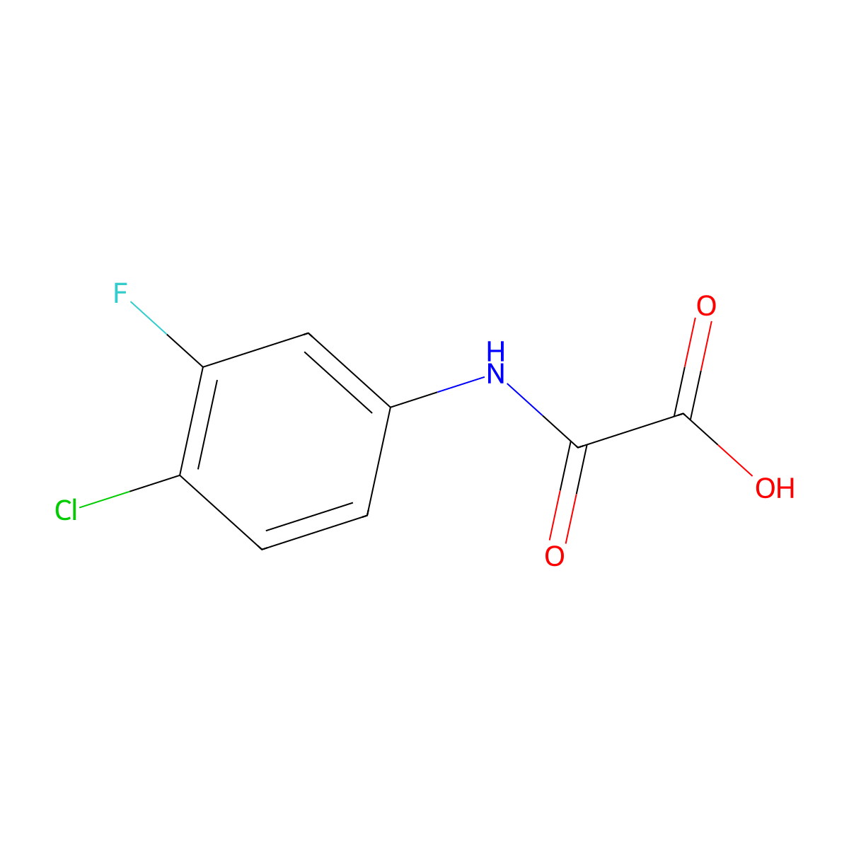 [(4-Chloro-3-fluorophenyl)carbamoyl]formic acid molecular structure, CAS 480451-91-0