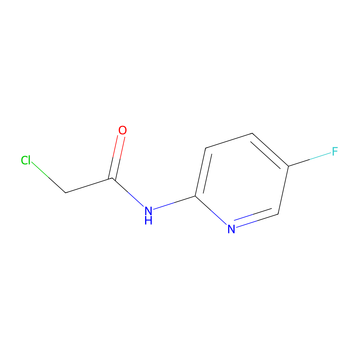 2-chloro-N-(5-fluoropyridin-2-yl)acetamide molecular structure, CAS 480452-41-3