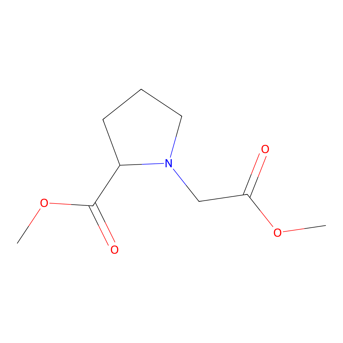 Methyl (2S)-1-(2-methoxy-2-oxoethyl)pyrrolidine-2-carboxylate molecular structure, CAS 480453-61-0