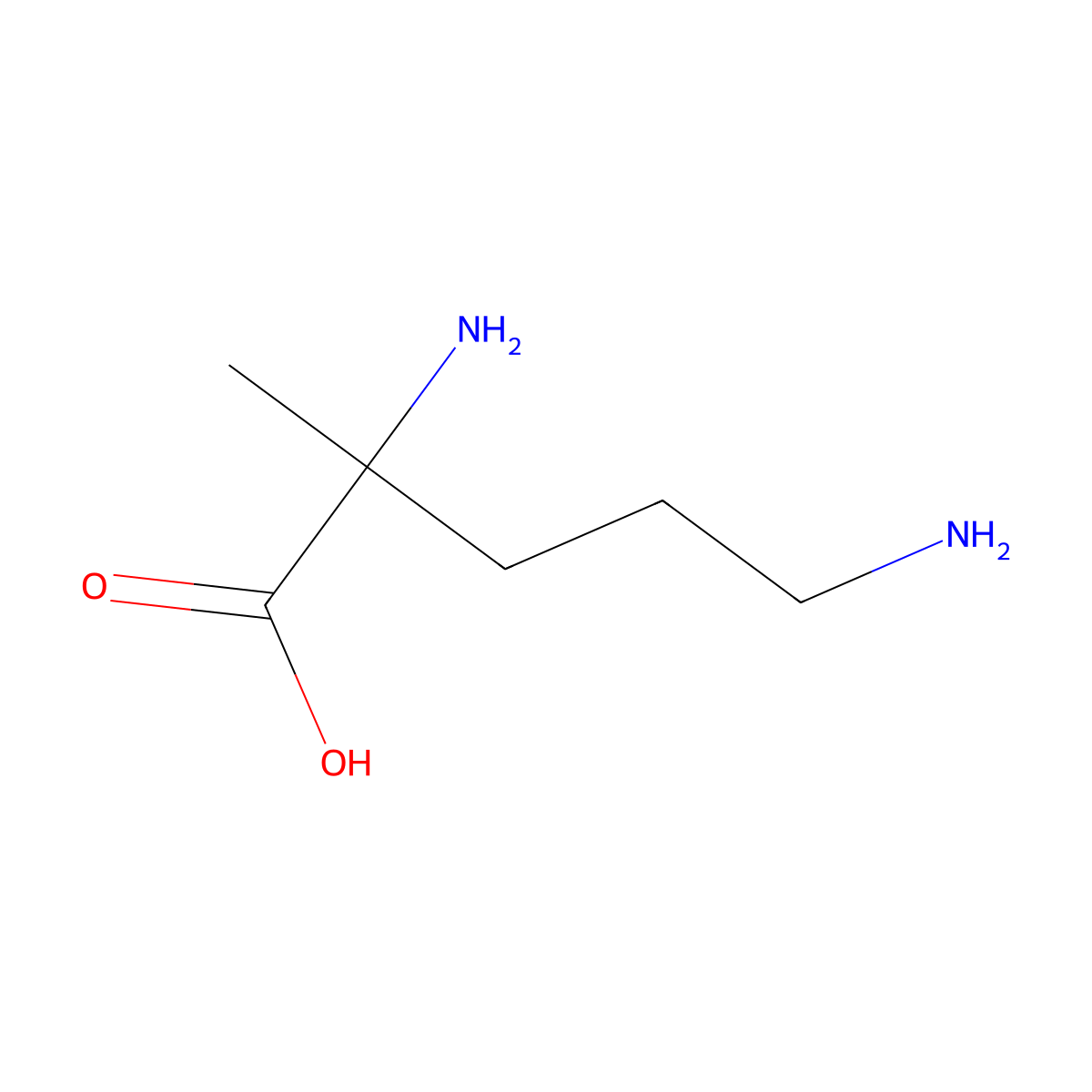 alpha-Methylornithine molecular structure, CAS 48047-94-5